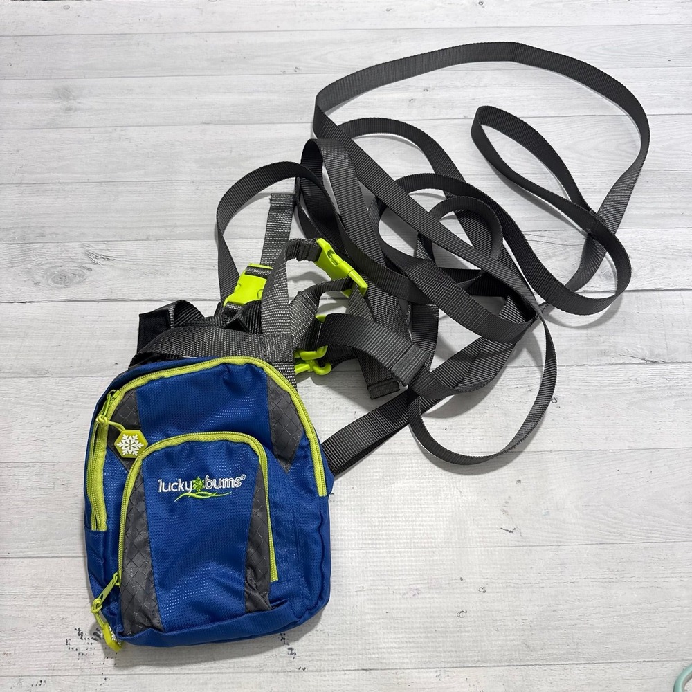 Lucky Bums Ski Trainer Bag Blue with Harness Straps